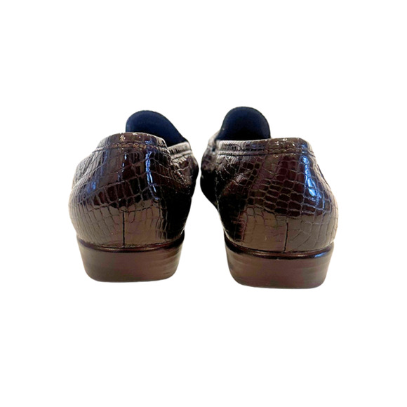 SAS Simplify Loafer Moccasin Flats Faux Croc Patent Leather Brown Women’s Size 9 - Picture 7 of 9